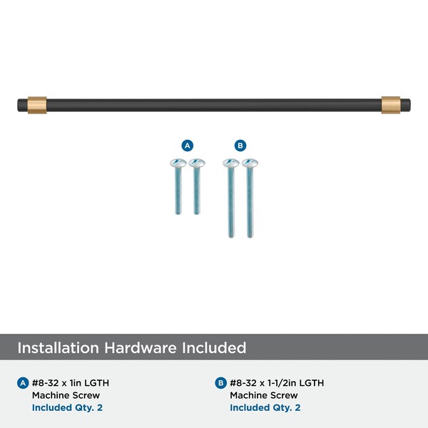 Amerock Mergence 12-5/8 inch 320mm Center-to-Center Matte Black/Champagne Bronze Cabinet Pull - BP36983FBCZ