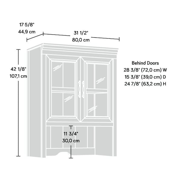 Sauder Rollingwood Country Library Hutch , Attaches to <a href= in./Products/431438 - 431436