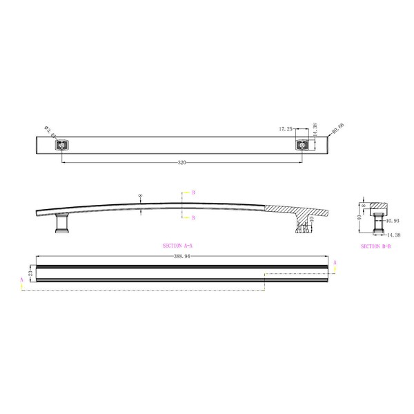 Richelieu 12-5/8 in. (320 mm) Center-to-Center Chrome Transitional Drawer Pull - BP7070320140