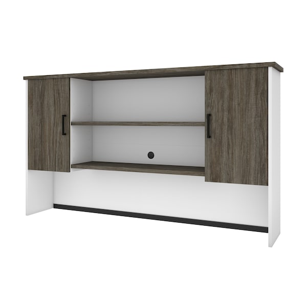 Bestar Norma Hutch, Walnut Grey & White - 181520-000035