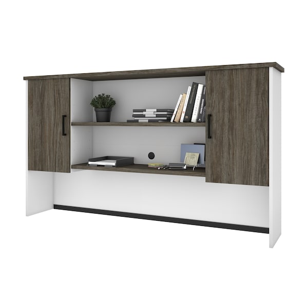 Bestar Norma Hutch, Walnut Grey & White - 181520-000035