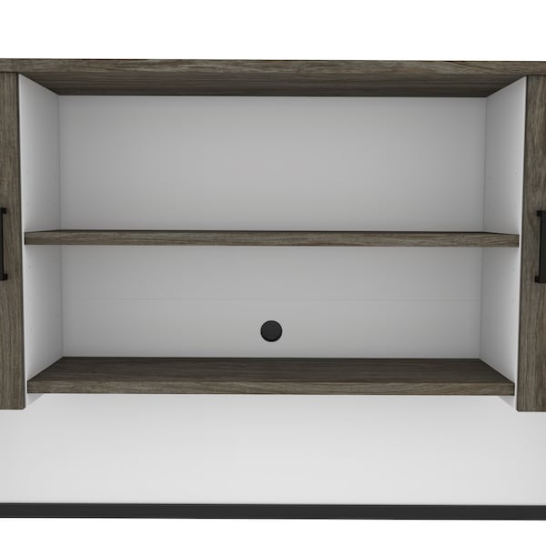 Bestar Norma Hutch, Walnut Grey & White - 181520-000035