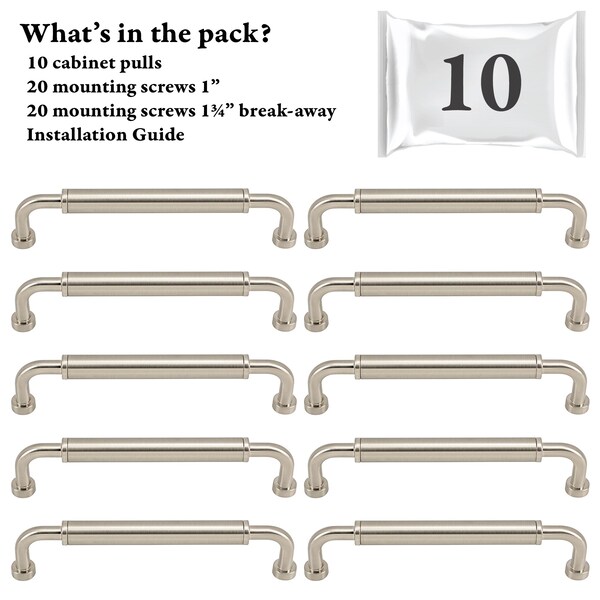 Designperfect 5 1/16'' Center-to-Center Barrel Pull, 10PK - DPA10T964SNB