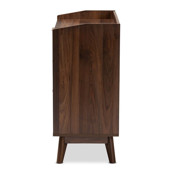 Baxton Studio Lena Mid-Century Walnut Brown Finished 3-Drawer Wood Chest - 157-9533