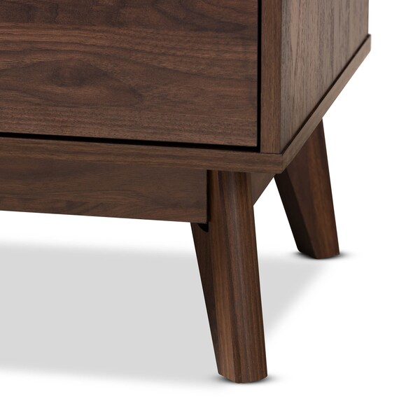 Baxton Studio Lena Mid-Century Walnut Brown Finished 3-Drawer Wood Chest - 157-9533