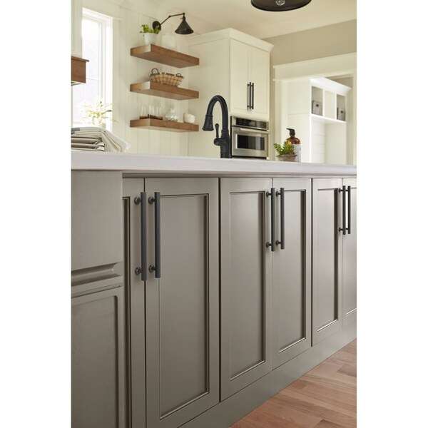 Amerock Everett 8-13/16 inch 224mm Center-to-Center Matte Black Cabinet Pull - BP37108MB