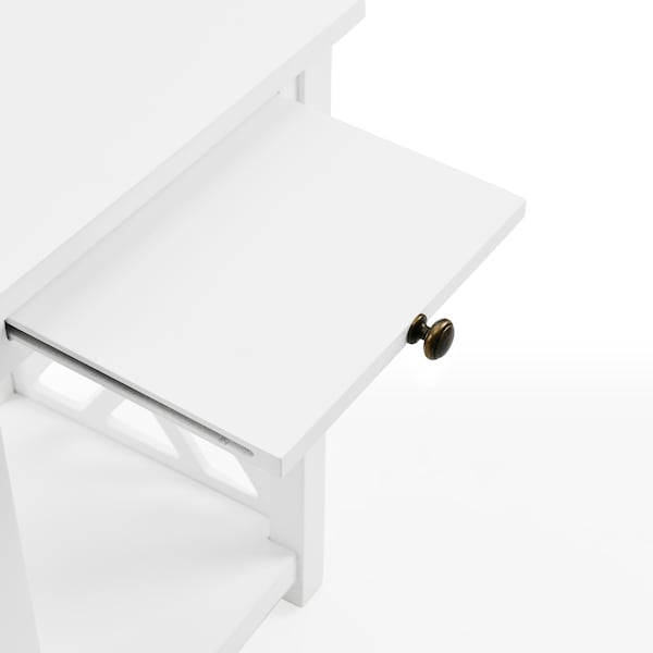 Alaterre Furniture Coventry Wood End Table with Tray Shelf and Bottom Shelf - ANCT02WH