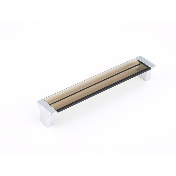Schaub 6-5/16in Center to Center Positano Smoke Cabinet Pull Polished Chrome Finish - 317-26-SM