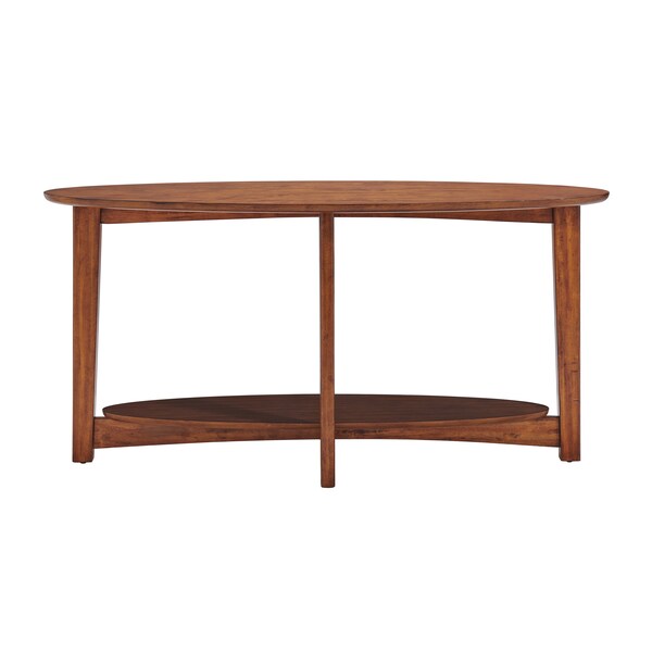 Alaterre Furniture Monterey 60"L Console/Media Mid-Century Modern Wood Table, Warm Chestnut - ANMT1070