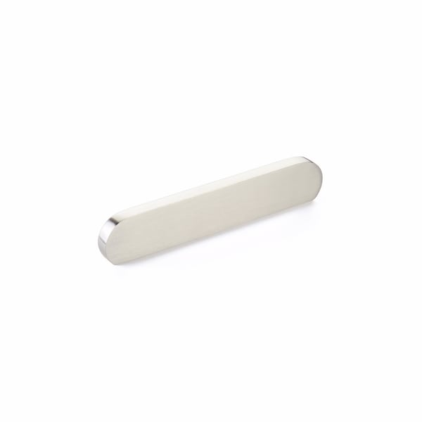 Schaub 5-7/8in Cafe Modern Oval Cabinet Pull with 4in and 5in Center to Center Brushed Nickel Finish - 10042-BN