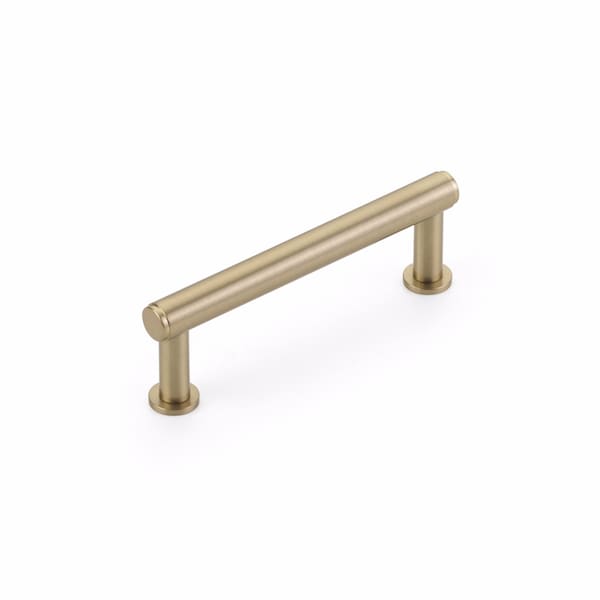 Schaub 3-1/2in Center to Center Pub House Cabinet Pull Signature Satin Brass Finish - 5103-SSB