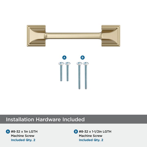 Amerock Exceed 3 inch 76mm Center-to-Center Golden Champagne Cabinet Pull - BP37375BBZ