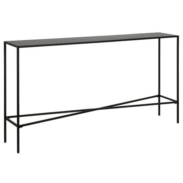 Henn & Hart 55 in. Blackened Bronze Console Table with Metal Tabletop Black - AT0823