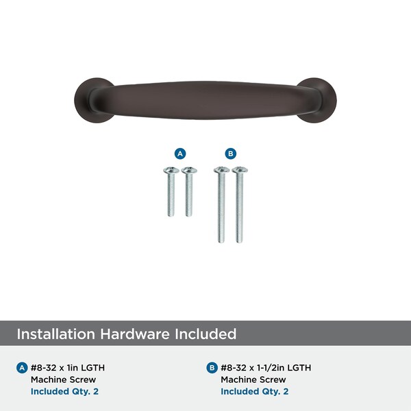 Amerock Renown 3 inch 76mm Center-to-Center Oil Rubbed Bronze Cabinet Pull - BP37395ORB