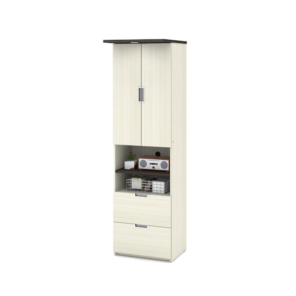 Bestar Lumina 24W Storage Unit with 2 Drawers, White Chocolate - 85160-31