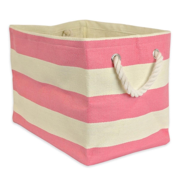 Convenience Concepts 15 x 10 x 12 in. Stripe Paper Rectangle Storage Bin, Pink - Medium - HI2567725