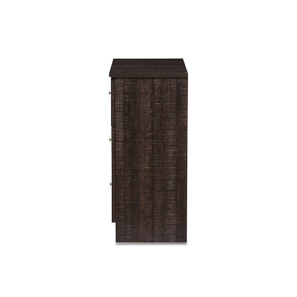 Baxton Studio Decon Espresso Brown Wood 3-Drawer Storage Chest - 119-6495