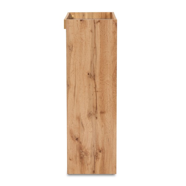 Baxton Studio Caspian Modern and Contemporary Two-Tone Grey and Oak Brown Finished Wood Shoe Cabinet - 179-11216-ZORO
