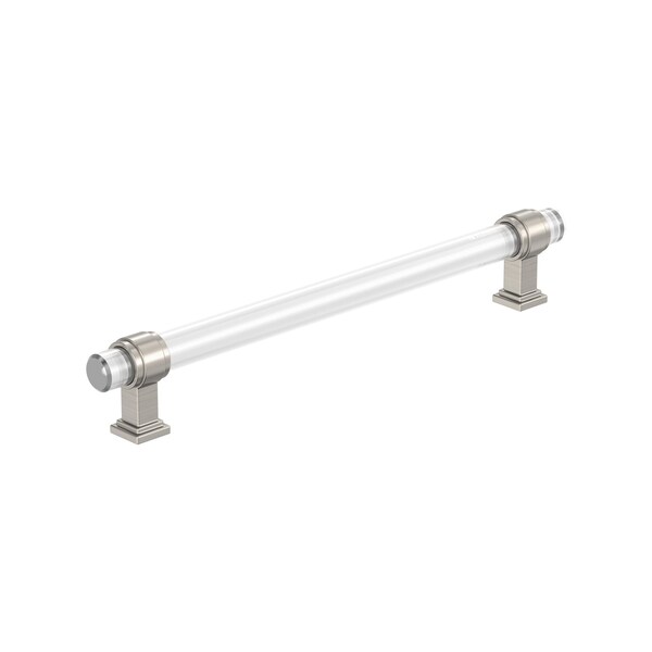 Amerock Glacio 8 inch 203mm Center-to-Center Clear/Satin Nickel Cabinet Pull - BP36661CG10