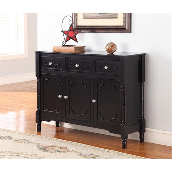Inroom Furniture Designs Console Black Finish - R1121