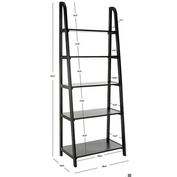 Safavieh Albert Etegere with 5 Shelves - Black - AMH6544B