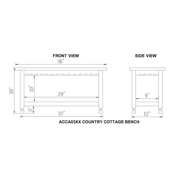 Alaterre Furniture Country Cottage Coat Hooks and Bench Set, White Antique Finish - ACCA0304WA