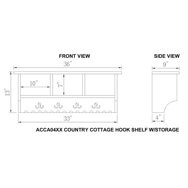 Alaterre Furniture Country Cottage Coat Hooks and Bench Set, White Antique Finish - ACCA0304WA