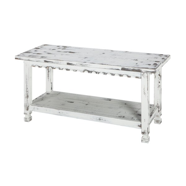 Alaterre Furniture Country Cottage Coat Hooks and Bench Set, White Antique Finish - ACCA0304WA