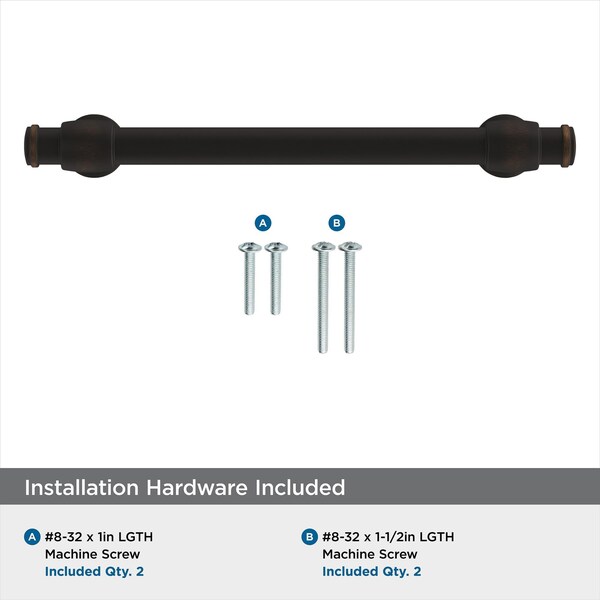 Amerock Winsome 5-1/16 in 128 mm Center-to-Center Oil Rubbed Bronze Cabinet Pull - BP36767ORB