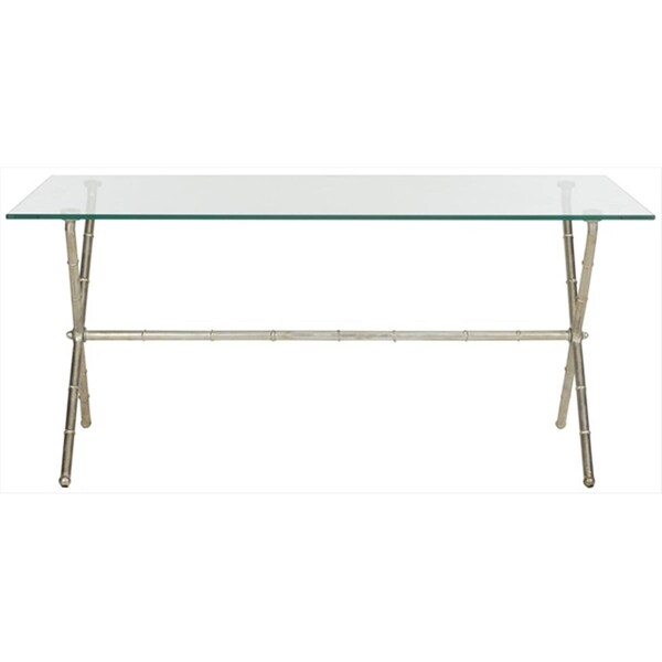 Safavieh Brogen Accent Table Silver And Clear Glass Top - FOX2527A
