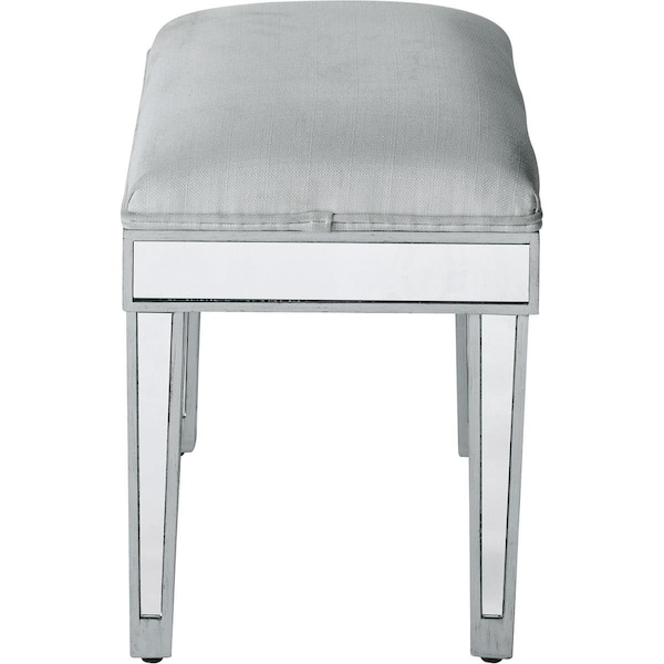 Convenience Concepts Dressing Stool, Antique Silver Paint - 18 x 14 x 18 in. - HI2571081