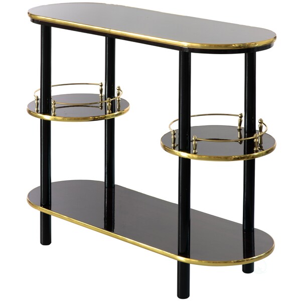 Fabulaxe 2 Pieces Set, Bartender Serving Station, Bar Console Working Counter with Open Shelves Wood, Brown - QI004485-86.BN