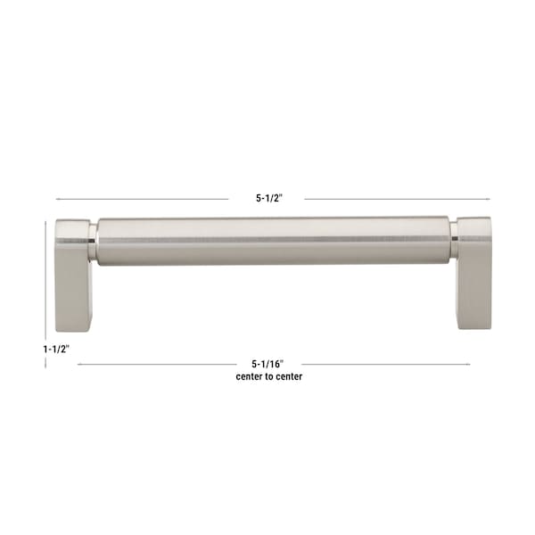 Gliderite Hardware 5 in. Center to Center Smooth Bar Pull - 4787-128-SN, 25PK - 4787-128-SN-25
