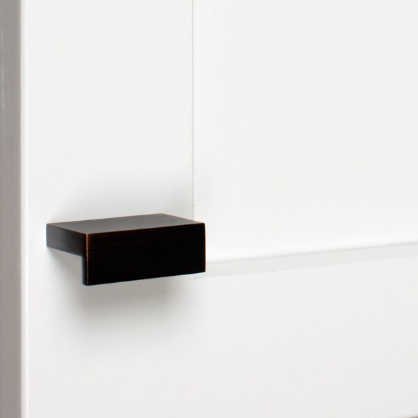Gliderite Hardware 1-1/2 in. Center to Center Finger Pull  Knob Oil Rubbed Bronze, 10PK - 4793-ORB-10