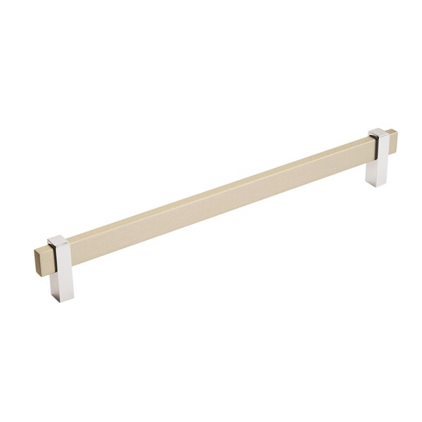 Amerock Mulino 10-1/16 in 256 mm Center-to-Center Silver Champagne/Polished Chrome Cabinet Pull - BP36726SC26