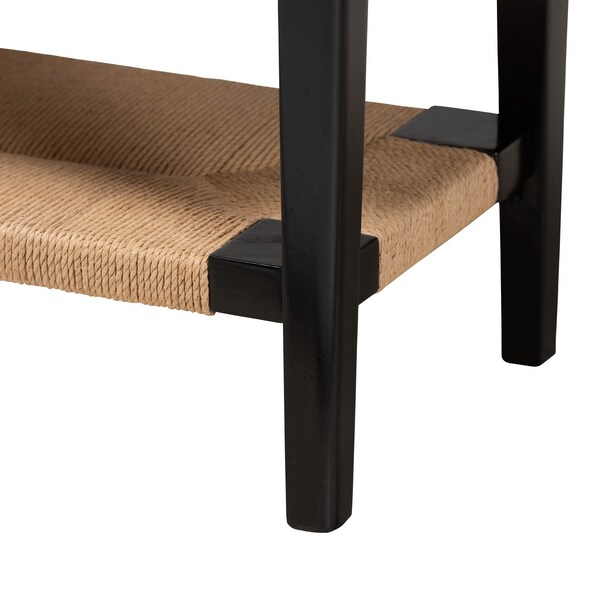 Baxton Studio Freya Modern Bohemian Black Finished Bayur Wood 1-Drawer Console Table - 227-12897-ZORO