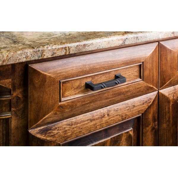 Jeffrey Alexander 128 mm Center-to-Center Matte Black Rustic Twist Tahoe Cabinet Pull - 602-128BLK