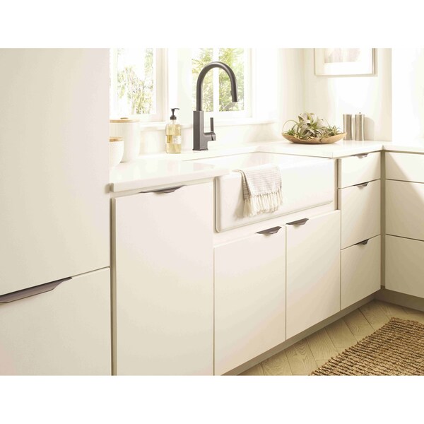 Amerock Aloft 4-9/16 in 116 mm Center-to-Center Black Chrome Cabinet Edge Pull - BP36744BCR