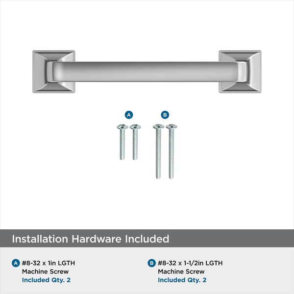 Amerock Ville 3-3/4 in 96 mm Center-to-Center Polished Chrome Cabinet Pull - BP3677526