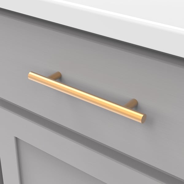 Heritage Designs Contemporary Bar Pull 5116 Inch 128mm Center to Center Brushed Brass Finish, 10PK - R077745BBX10B