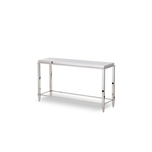 Homeroots Modern Glass and Stainless Steel Console Table - 283430