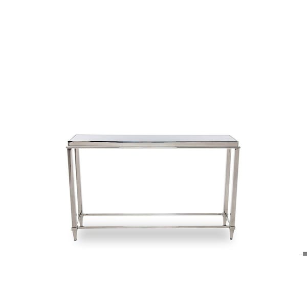 Homeroots Modern Glass and Stainless Steel Console Table - 283430