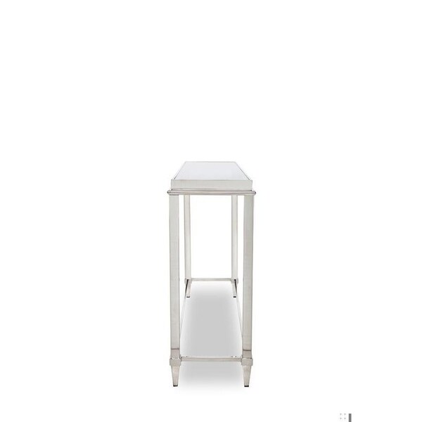 Homeroots Modern Glass and Stainless Steel Console Table - 283430