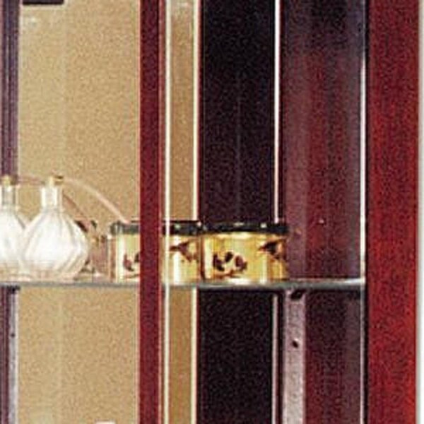 Homeroots 16 x 16 x 71 in. Glass Curio Cabinet, Cherry - 374163