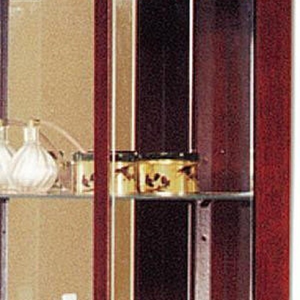 Homeroots 16 x 16 x 71 in. Glass Curio Cabinet, Cherry - 374163