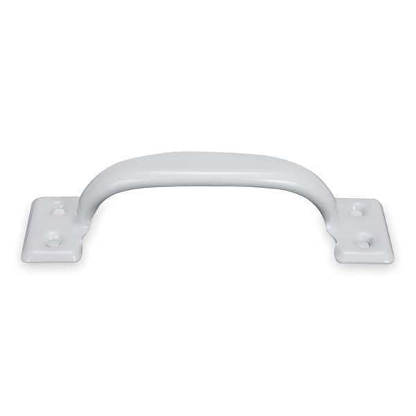 Zoro Select Utility Pull, Steel, White, 5 1/2 In L, Unthr. Through Holes - 1WAB9