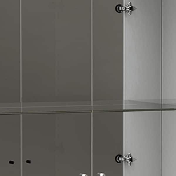 Homeroots White Vetrine Cabinet 68 x 14 x 50 in. - 366266