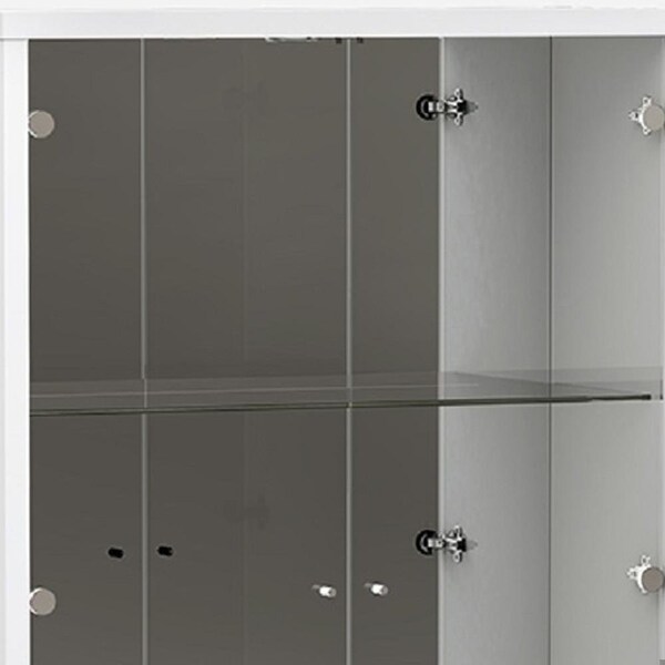 Homeroots White Vetrine Cabinet 68 x 14 x 50 in. - 366266