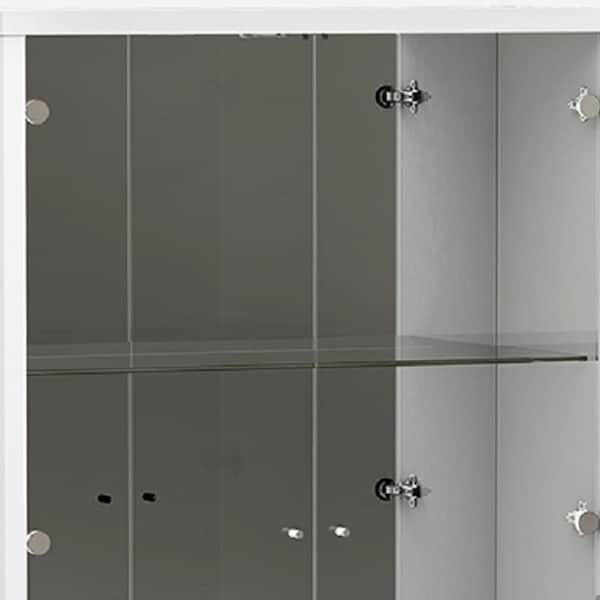 Homeroots White Vetrine Cabinet 68 x 14 x 50 in. - 366266