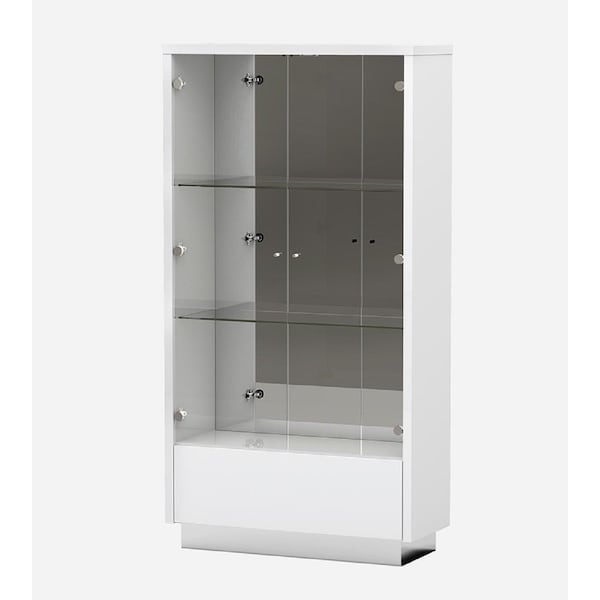 Homeroots White Vetrine Cabinet 68 x 14 x 50 in. - 366266